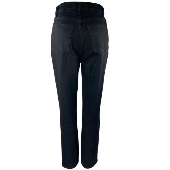 Abercrombie & Fitch 90's Straight Black Ultra High Rise Denim Jeans Pants Sz 25 - Picture 3 of 4